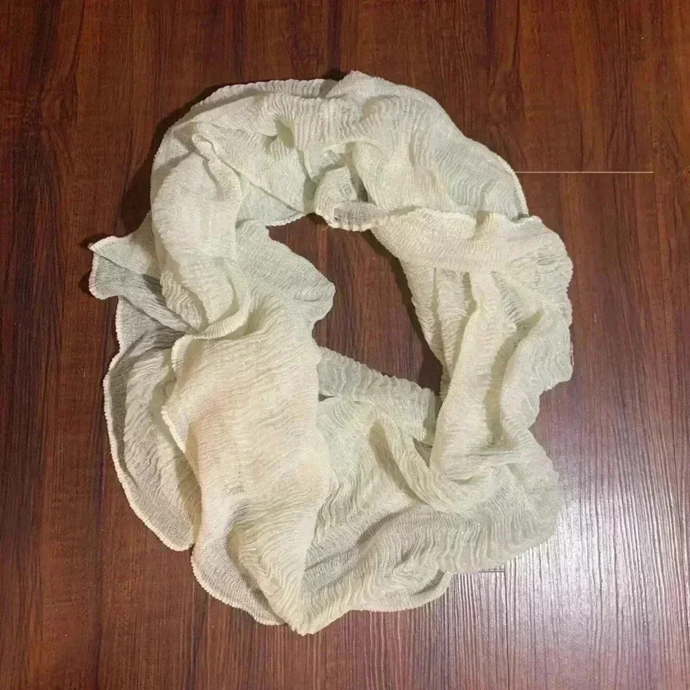 Ivory infinity scarf with sparkles